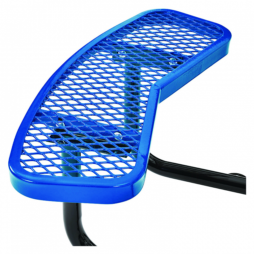 Expanded Steel Picnic Table, Round, 46" Dia x 29.5"h, Blue Top, Blue Base/Legs (277150BL)
