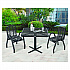 Outdoor Dining Set, Square, 36 x 36 x 36, Black Top, Black Base/Legs (348120BK)