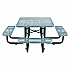 Expanded Steel Picnic Table, Square, 81 x 81 x 29.5, Gray Top, Gray Base/Legs (277151GY)