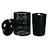 Outdoor Perforated Steel Trash Can with Dome Lid, 36 gal, Steel, Black (261949BK)