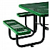 Expanded Steel Picnic Table, Square, 81 x 81 x 29.5, Green Top, Green Base/Legs (277151GN)
