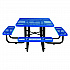 Expanded Steel Picnic Table, Square, 81 x 81 x 29.5, Blue Top, Blue Base/Legs (277151BL)