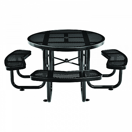 Perforated Steel Picnic Table, Round, 46