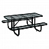Expanded Steel Picnic Table, Rectangular, 72 x 62 x 29.5, Black Top, Black Base/Legs (277152BK)