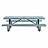 Expanded Steel Picnic Table, Rectangular, 96 x 62 x 29.5, Gray Top, Gray Base/Legs (277153GY)