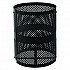 Outdoor Perforated Steel Trash Can with Dome Lid, 36 gal, Steel, Black (261949BK)