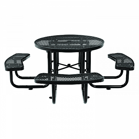 Expanded Steel Picnic Table, Round, 46