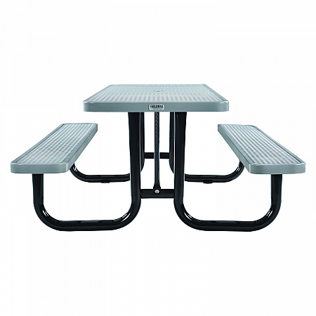 Expanded Steel Picnic Table, Rectangular, 96 x 62 x 29.5, Gray Top, Gray Base/Legs (277153GY)