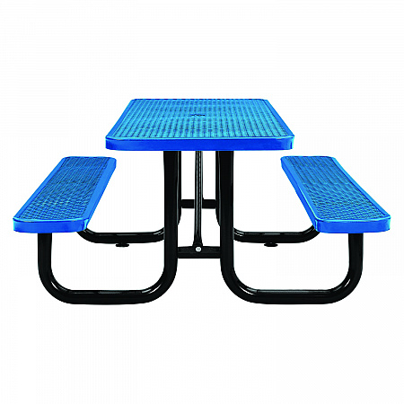 Expanded Steel Picnic Table, Rectangular, 72 x 62 x 29.5, Blue Top, Blue Base/Legs (277152BL)