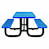 Expanded Steel Picnic Table, Rectangular, 72 x 62 x 29.5, Blue Top, Blue Base/Legs (277152BL)