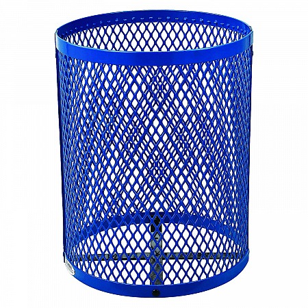 Outdoor Diamond Steel Trash Can, 36 gal, Dome Lid, Blue (261948BL)