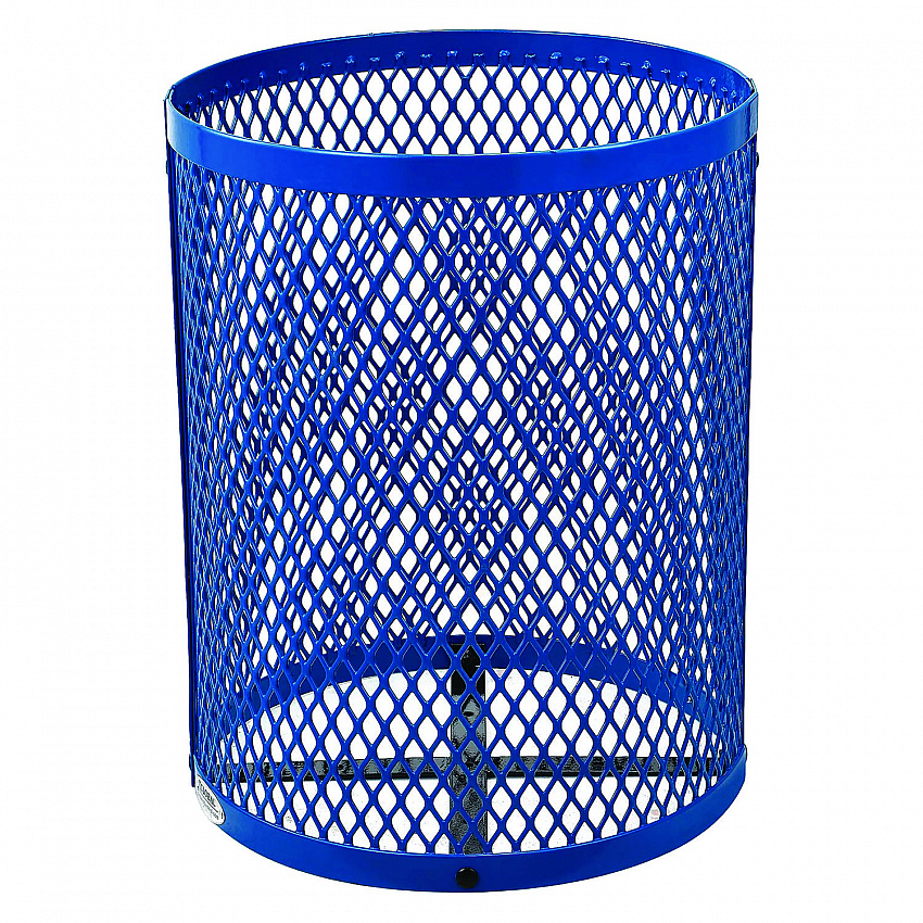 Outdoor Diamond Steel Trash Can, 36 gal, Dome Lid, Blue (261948BL)