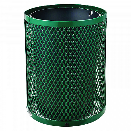 Outdoor Diamond Steel Trash Can, 36 gal, Green (261924GN)