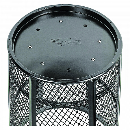 Steel Mesh Corrosion Resistant Trash Can, 48 gal, Black (237634BK)