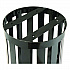 Outdoor Slatted Steel Trash Can, 24 gal, Black (237725BK)