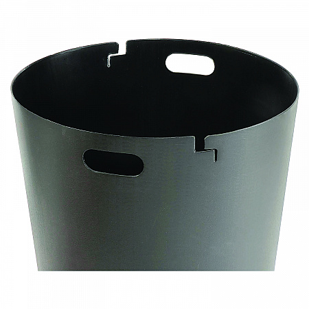 Outdoor Slatted Steel Trash Can, Dome Lid, 36 gal, Black (261944BK)