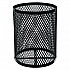 Outdoor Diamond Steel Trash Can, Rain Bonnet Lid, 36 gal, Black (261926BK)