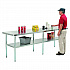 Work Table with Undershelf, Rectangular, 96 x 30 x 35, Silver Top, Silver Base/Legs (319058)
