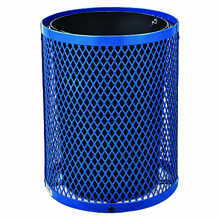 Outdoor Diamond Steel Trash Can, 36 gal, Blue (261924BL)