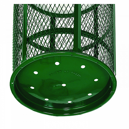 Steel Mesh Corrosion Resistant Trash Can, 48 gal, Green (237634GN)