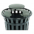 Outdoor Slatted Steel Trash Can, Rain Bonnet Lid, 36 gal, Black (260804BK)