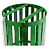 Outdoor Slatted Steel Trash Can, 36 gal, Green (237726GN)