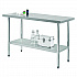 Work Table with Undershelf, Rectangular, 48 x 24 x 35, Silver Top, Silver Base/Legs (319055)