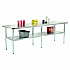 Work Table with Undershelf, Rectangular, 96 x 30 x 35, Silver Top, Silver Base/Legs (319058)