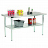 Work Table with Undershelf, Rectangular, 48 x 30 x 35, Silver Top, Silver Base/Legs (493598)
