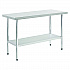 Work Table with Undershelf, Rectangular, 72 x 30 x 35, Silver Top, Silver Base/Legs (319057)