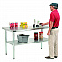 Work Table with Undershelf, Rectangular, 48 x 30 x 35, Silver Top, Silver Base/Legs (493598)