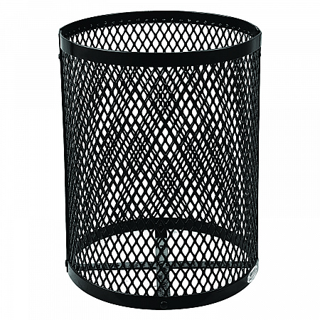 Outdoor Diamond Steel Trash Can, 36 gal, Black (261924BK)