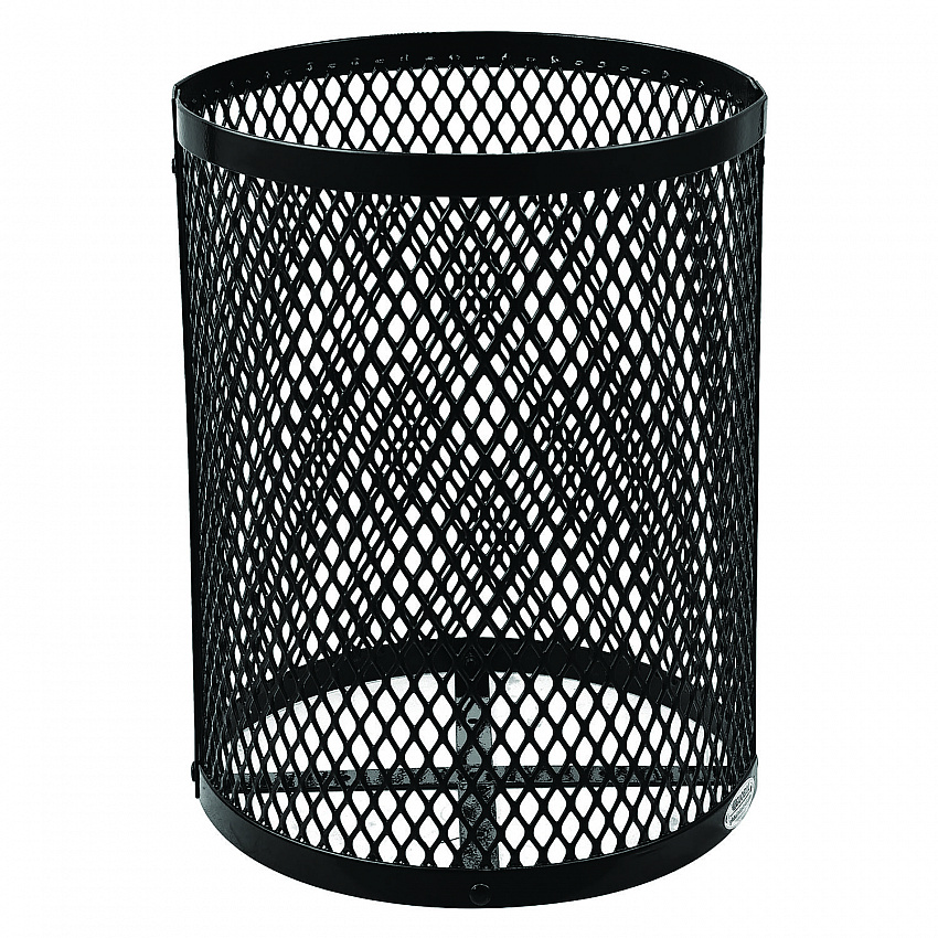 Outdoor Diamond Steel Trash Can, 36 gal, Black (261924BK)