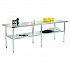 Work Table with Undershelf, Rectangular, 96 x 30 x 35, Silver Top, Silver Base/Legs (319058)