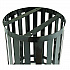 Outdoor Slatted Steel Trash Can, 36 gal, Black (237726BK)