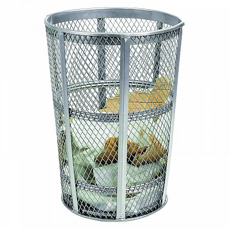 Steel Mesh Corrosion Resistant Trash Can, 48 gal, Silver (237633)