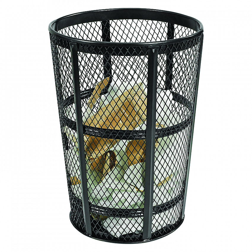 Steel Mesh Corrosion Resistant Trash Can, 48 gal, Black (237634BK)