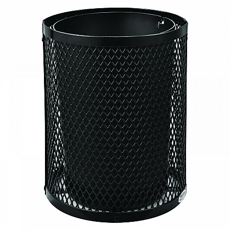 Outdoor Diamond Steel Trash Can, 36 gal, Black (261924BK)