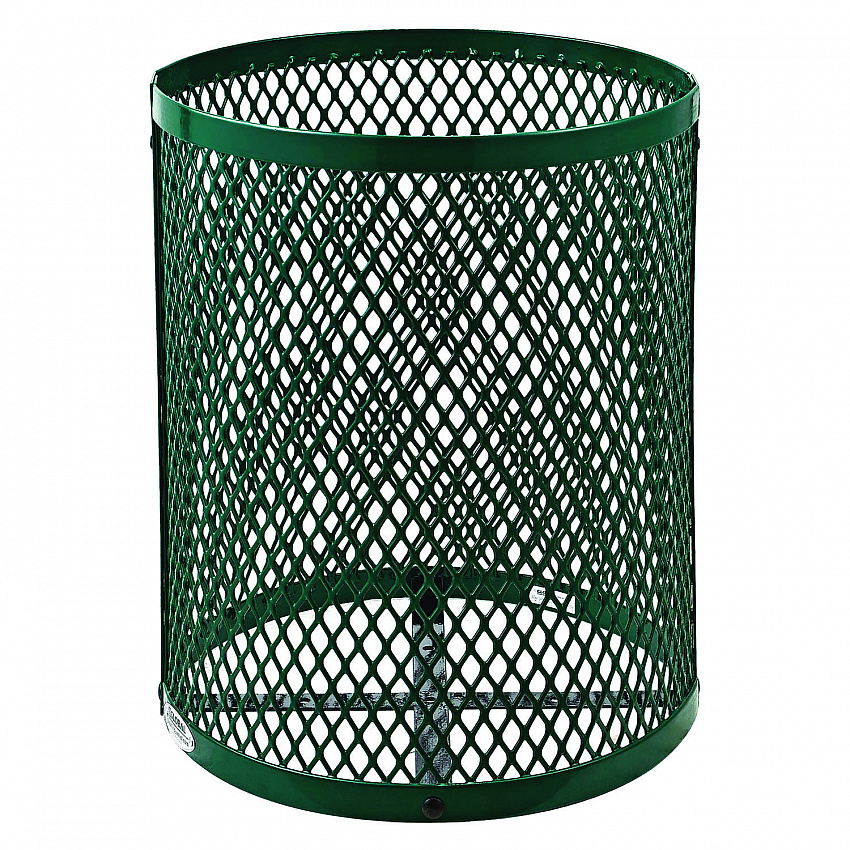 Outdoor Diamond Steel Trash Can, 36 gal, Green (261924GN)