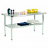 Work Table with Undershelf, Rectangular, 60 x 30 x 35, Silver Top, Silver Base/Legs (319056)