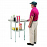 Work Table with Undershelf, Square, 30 x 30 x 35, Silver Top, Silver Base/Legs (493596)