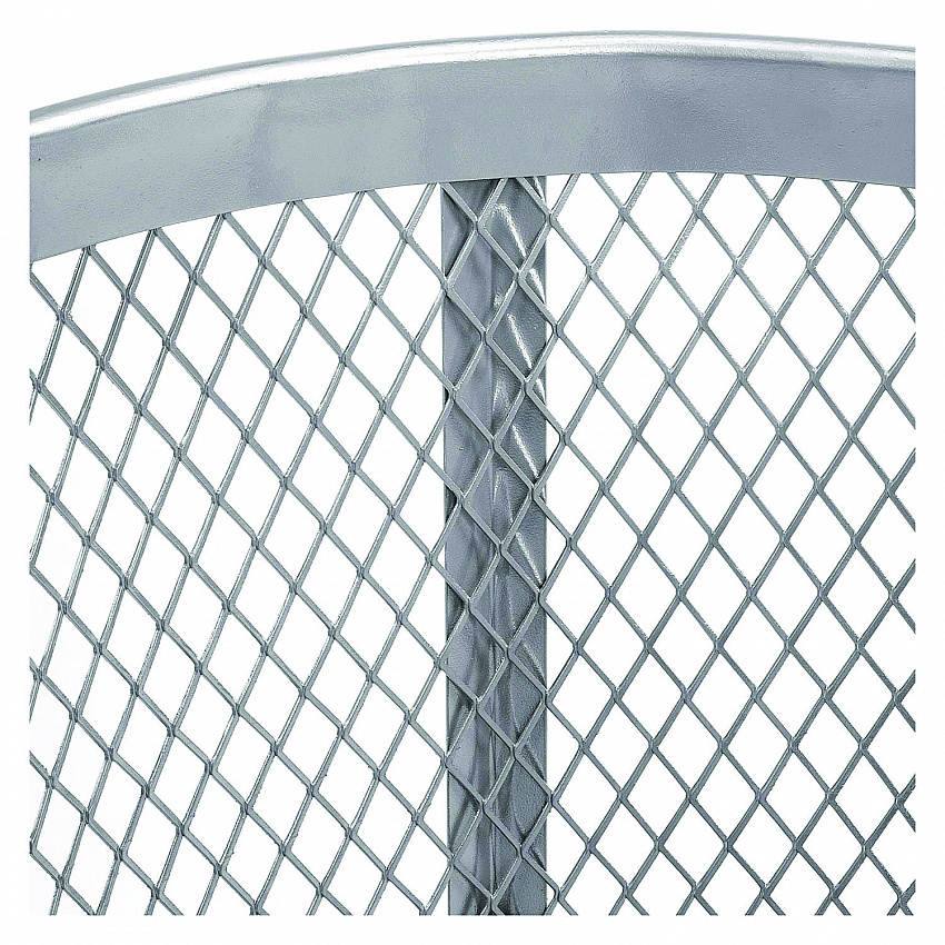 Steel Mesh Corrosion Resistant Trash Can, 48 gal, Silver (237633)