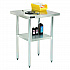 Work Table with Undershelf, Square, 30 x 30 x 35, Silver Top, Silver Base/Legs (493596)
