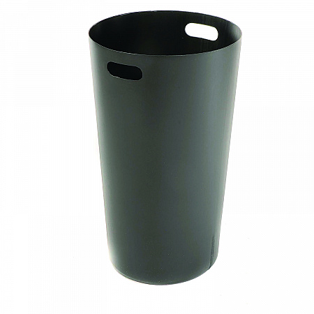 Outdoor Slatted Steel Trash Can, 24 gal, Black (237725BK)