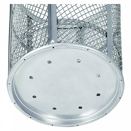 Steel Mesh Corrosion Resistant Trash Can, 48 gal, Silver (237633)