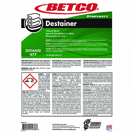 Symplicity Destainer, Mild Chlorine Scent, 15 gal Drum (4777700)