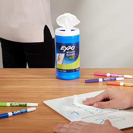 Dry-Erase Board-Cleaning Wet Wipes, 6 x 9, 50/Container, 6/Carton (81850ACT)