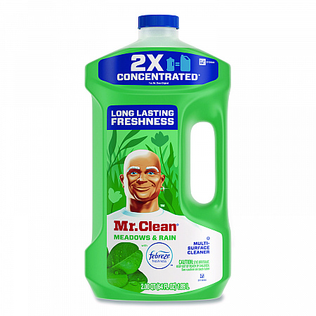 Multipurpose Cleaning Solution with Febreze, Meadows and Rain Scent, 64 oz Bottle, 4/Carton (10725)