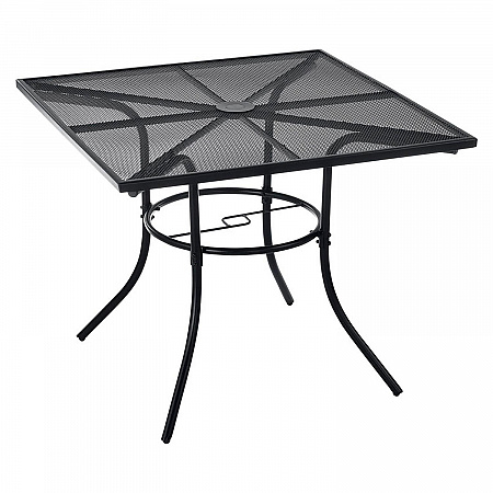 Interion Mesh Cafe Table and Chair Sets, Square, 48 x 48 x 29, Black Top, Black Base/Legs (695973)