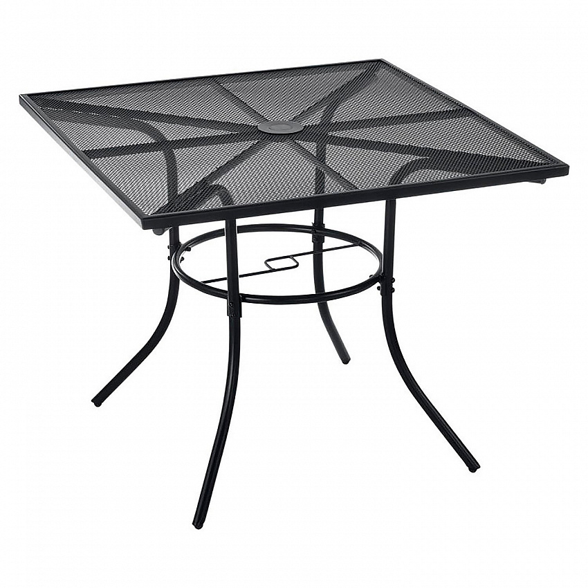 Interion Mesh Cafe Table and Chair Sets, Square, 48 x 48 x 29, Black Top, Black Base/Legs (695973)